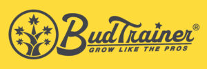 Full BudTrainer Logo in Grey on Yellow
